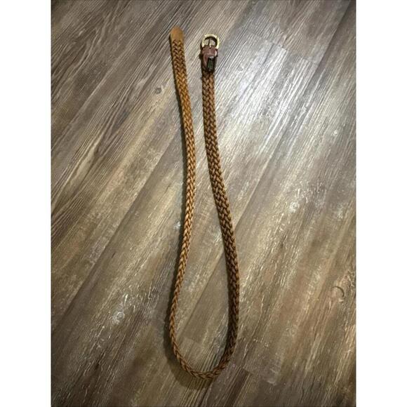 Brighton Vintage Y2K Equestrian Western Solid Brass Braided Leather Belt 42 - Picture 6 of 12